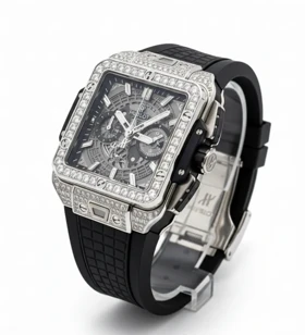 ساعت هابلوت دورنگین نقره ای