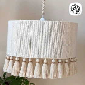 لوستر مکرومه بافی مدل پر منگوله قطر 35