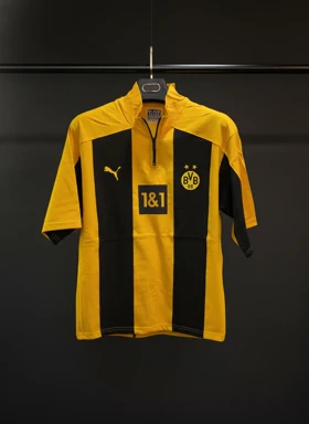 کیت باشگاهی دورتموند نیم زیپ کیفیت لوکس زرد * پارچه ماکان پنبه گرم بالا