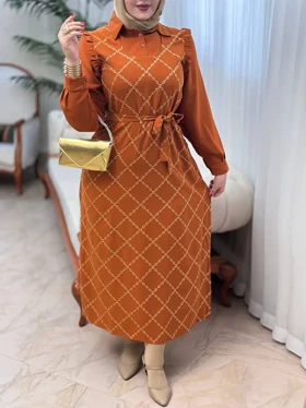 پیراهن طلاکوب نارین 3149