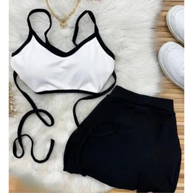 ست کراپ دامن 2 تکه کد 1442