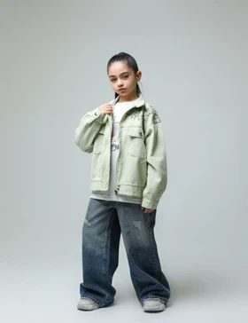 دو تیکه کت و تیشرت دخترانه رنگ سرخابی کد 3823