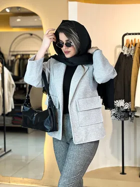 کت فوتر جیب پاکتی طوسی 120206