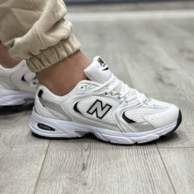 کتانی نیوبالانس سفید مشکی ست مردانه زنانه 530 new balance