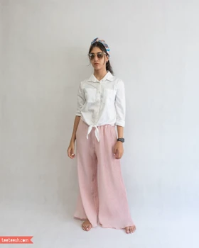 شلوار پلیسه صورتی