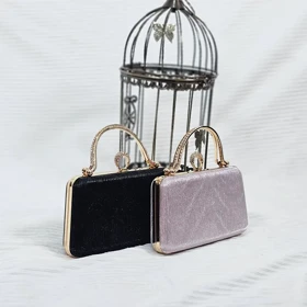 کیف مجلسی زنانه دسته نگین‌دار کد 1808