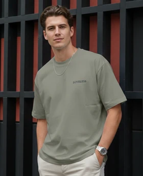 تیشرت پنبه 2 رو پشت چاپ طرح LOVELESS