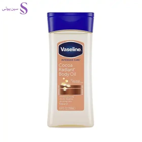 لوسیون بدن وازلین مدل Cocoa Body Oil حجم 200 میلی‌لیتر، حاوی ویتامین E و عصاره کره کاکائو، مناسب پوست خشک و حساس