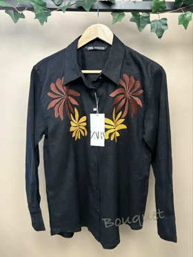 شومیز زارا گلدوزی مشکی