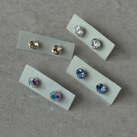 گوشواره های نگین رنگی نقره