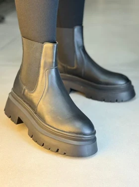 118 - نیم بوت دوطرف کش ساده لژدار 118