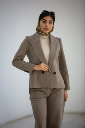 کت زنانه یقه بلیزر بغل چاک