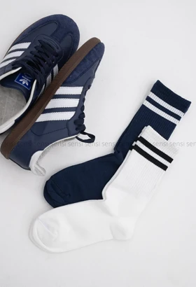 جوراب نیم ساق 2خط کد1005215