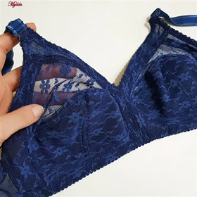 سوتین زنانه پانیذ مدل بدون فنر سرمه ای کد 66500