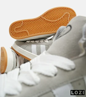 کفش کتانی نیم ساق مردانه و زنانه طوسی سفید ADIDAS Campus