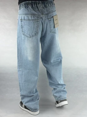 شلوار بگ مردانه آبی روشن ساده 154