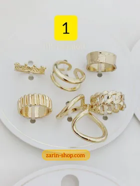 پک 6 تایی انگشتر زنانه مینیمال استیل