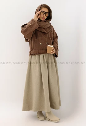 ترنچ کت فوتر راه راه کد1004340