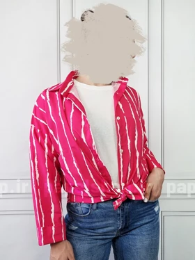 شومیز مانتویی راه راه پری رنگی