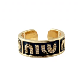 انگشتر زنانه میناکاری miu (مشکی)