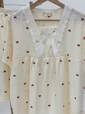 ست لباس راحتی بلوز و شلوارک کد 114