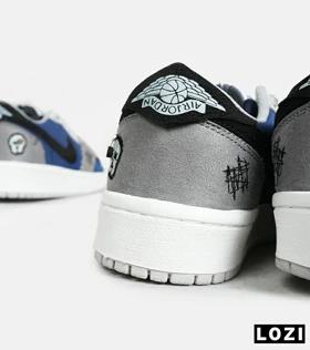 کفش کتانی مردانه و زنانه آبی طوسی نایک NIKE jordan Vodoo