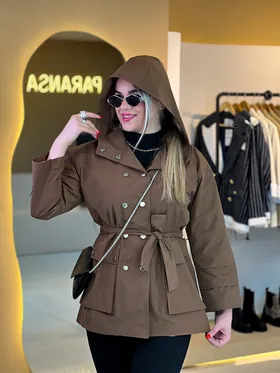بارانی شش دکمه شکلاتی 010206