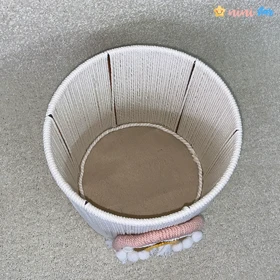 سبد اسباب بازی و لباس مکرومه مدل رنگین کمان 01