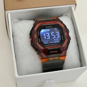 ساعت کاسیو جی شاک طوسی نارنجی G-SHOCK GBD200 کد 1218
