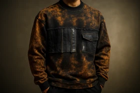 دورس لش سه نخ مردانه مدل Vintage Rusted Black با پنل دو جیبه کارگو استایل لوکس