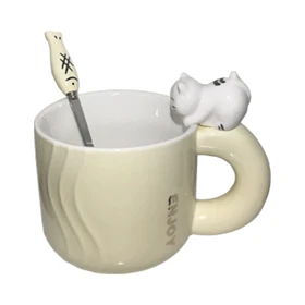 ماگ گربه ماهی رنگ لیمویی درجه یک برند نایس