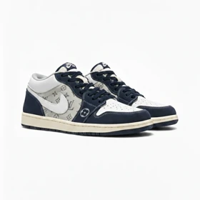 کفش کتانی جردن 1 تراویس لویی ویتون سرمه ای کد 295164