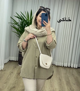 مانتو لینن بغل دکمه کد 2112