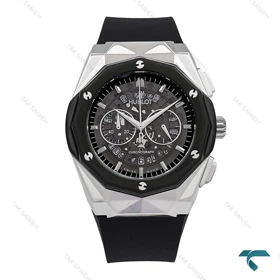 ساعت هابلوت مردانه چند ضلعی سیلور مشکی صفحه اسکلتون Hublot-6792-G