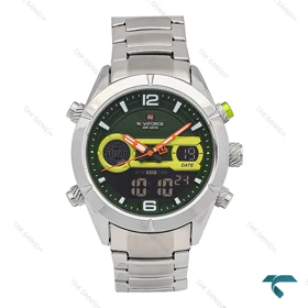 ساعت نیوی فورس NF9232 مردانه دوزمانه صفحه سبز NaviForce-7052-G