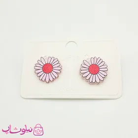 گوشواره دخترانه ژوپینگ مدل گل صورتی