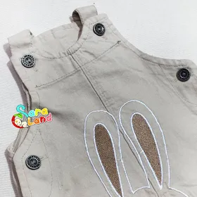 سارافون کتان نوزاد طرح خرگوش کرم