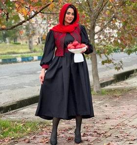 ست سه تیکه یلدایی ( وست ،پیراهن ،کمربند)