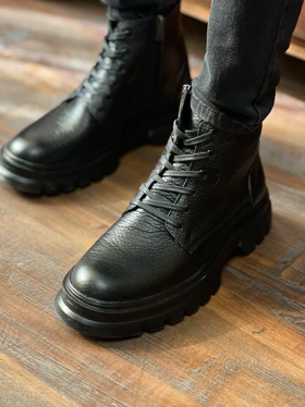 بوت چرم طبیعی تک زیپ کد sho179