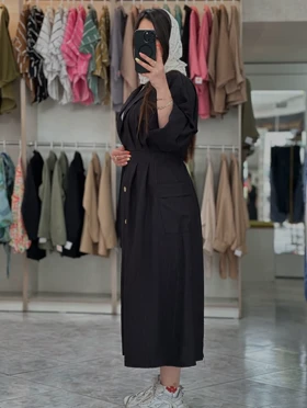 پیراهن ماکسی دکمه چوبی