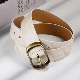 کمربند زنانه Leather Belt BL195 (کرم)