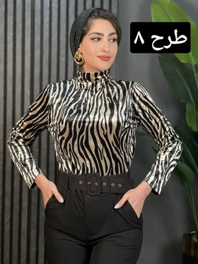 بلوز مخمل یقه شل کد 1617