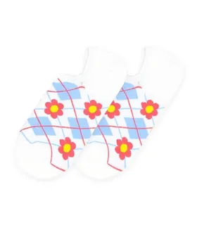 جوراب قوزکی طرح گل و لوزی