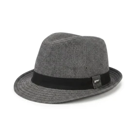 کلاه فدورا سوزنی طوسی کتان برند Basic Elle