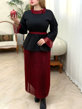 شومیز دامن دانتل یلدا 3667