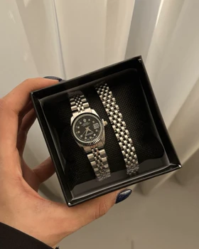 ست ساعت زنانه رولکس و دستبند