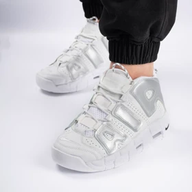 کفش و کتانی مردانه مدل ایر آپتمپو Nike air more Uptempo رنگ سفید نقره ای