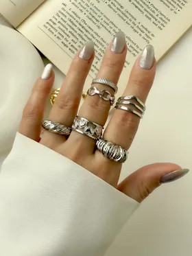 انگشتر پکی قلب و کروسان ring pack