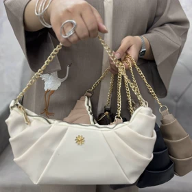 کیف زنانه طرح کروسان کد 3222 (شیری)