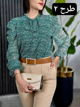 شومیز حریر آستین پف کد 1865